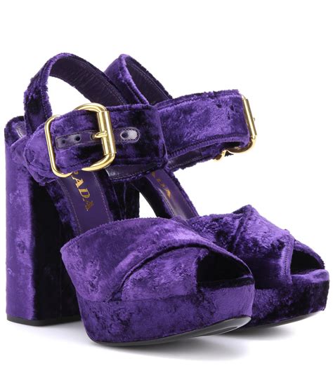 prada velvet platform sandalaz|prada plexiglass sandals.